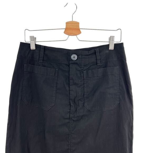 Anthropologie Maeve The Colette Linen Blend Maxi Skirt Black Size Medium - Picture 3 of 12